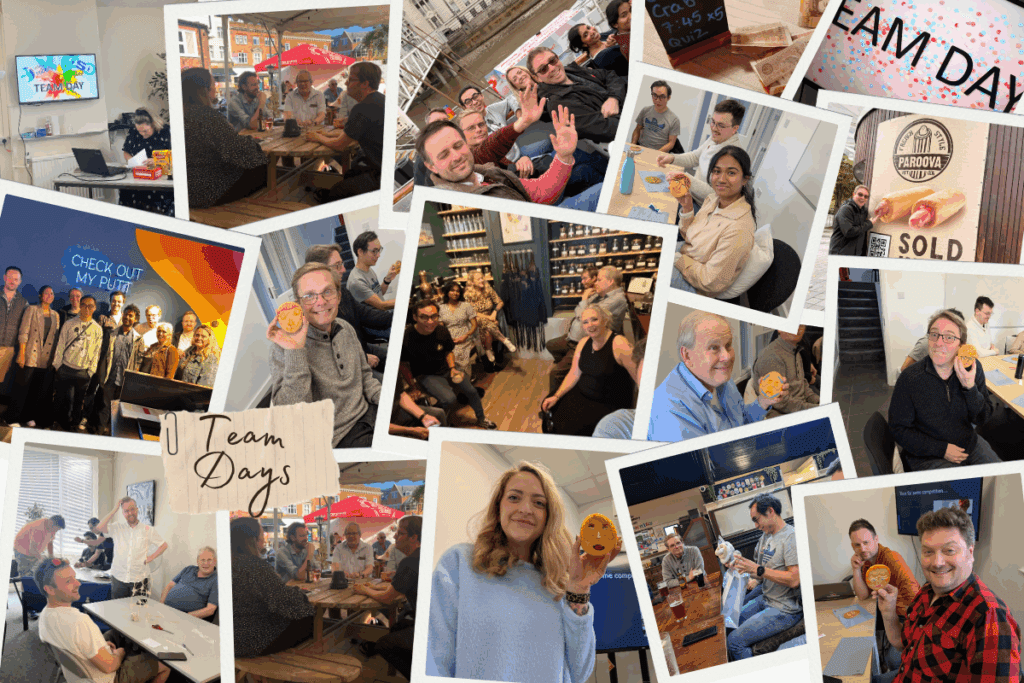 Collage of team days out for scientists and engineers