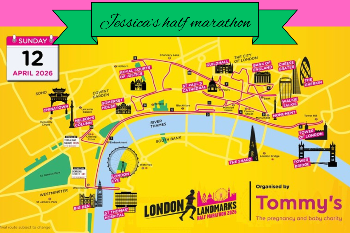 London Landmarks Half Marathon map